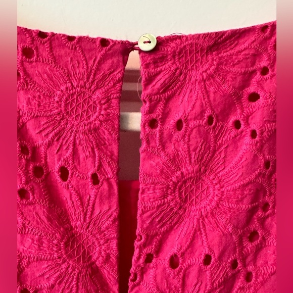 Sigrid Olsen Crochet Eyelet Shift Dress, Pink 
Size S - Picture 3 of 8